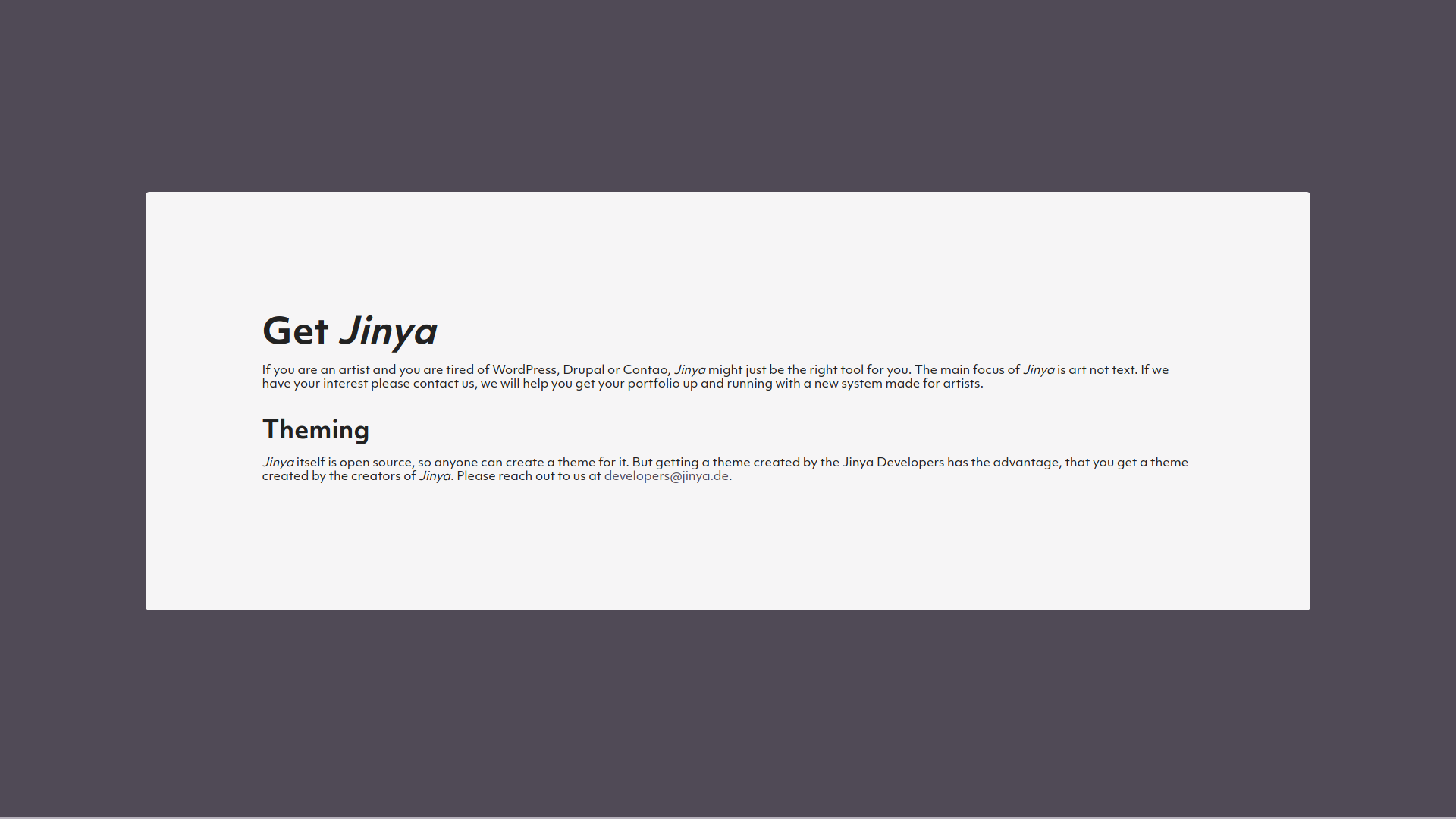 jinya.de Desktop – Get Jinya