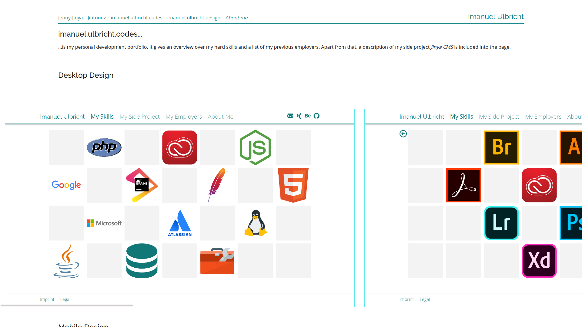 imanuel.ulbricht.design Desktop – Sample Page
